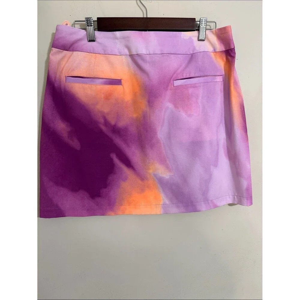 Nike Golf Women's Tie-Dye Athletic Skirt Purple Orange size 10 Pickleball Tennis